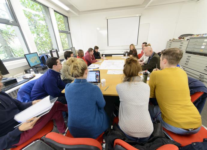 Students attending a workshop